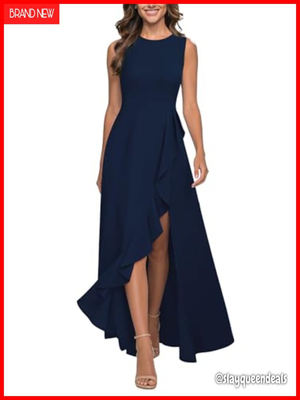 Viwenni Women's Ruffle Vintage Formal Evening Wedding Guest Long Dress